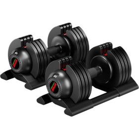 Adjustable Dumbbell, 22lb/44lb/52lb Dumbbell Set with Tray for Workout Strength Training Fitness